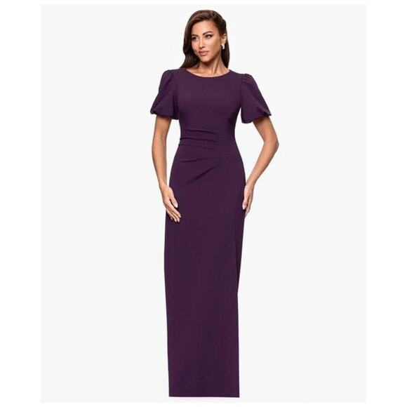 Xscape Formal Evening Gown Sz 16 Purple Wedding Cocktail Party Mother of Bride - Picture 11 of 12